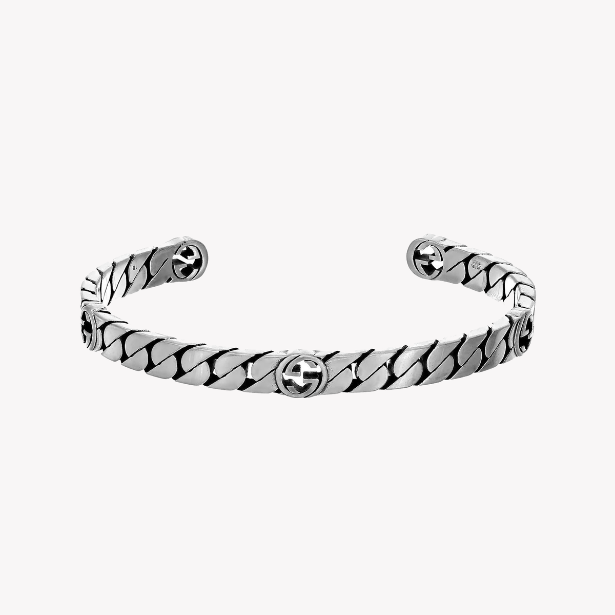Interlocking G Cuff Sterling Silver Bracelet | YBA661526001