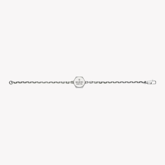 Gucci Trademark Thin Sterling Silver Link Bracelet | YBA779169001