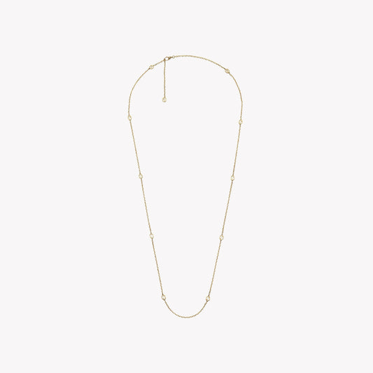 Long Gucci Interlocking Necklace in Yellow Gold with Double G Details | YBB631761001