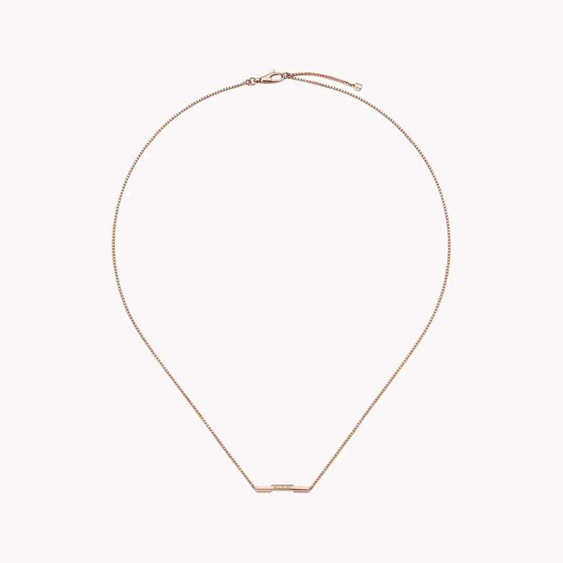 Link to Love Necklace with Gucci Bar in Rose Gold | YBB662108002