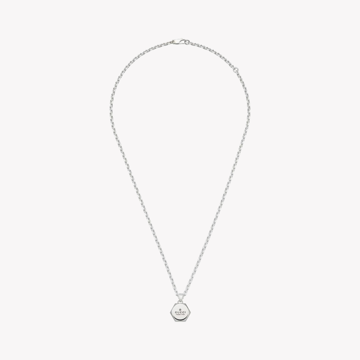 Sterling Silver Necklace with Love Pendant and Gucci Bar in Rose Gold | YBB779175001