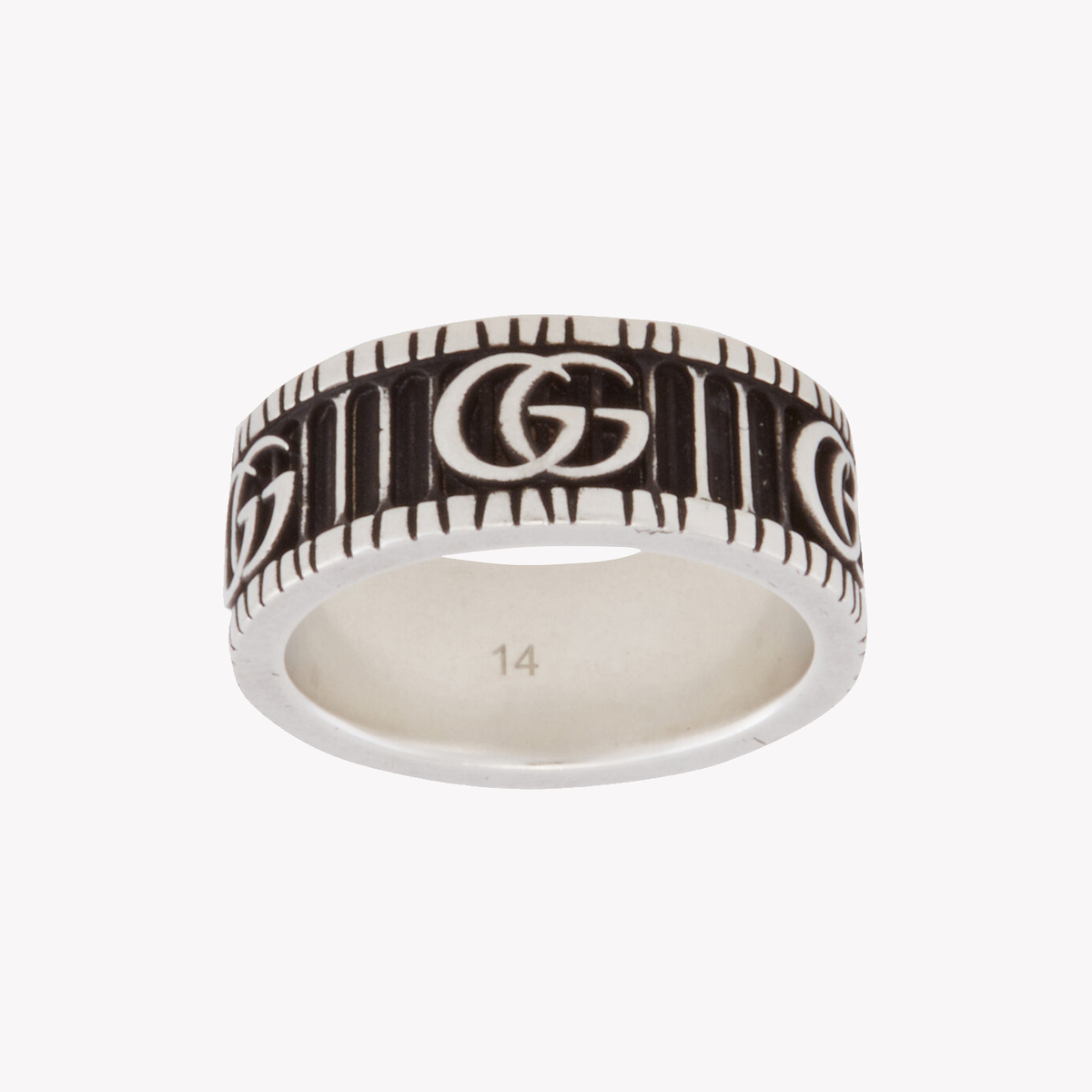 Aged Sterling Silver GG Marmont Ring with Pink Gold Finish | YBC551899001