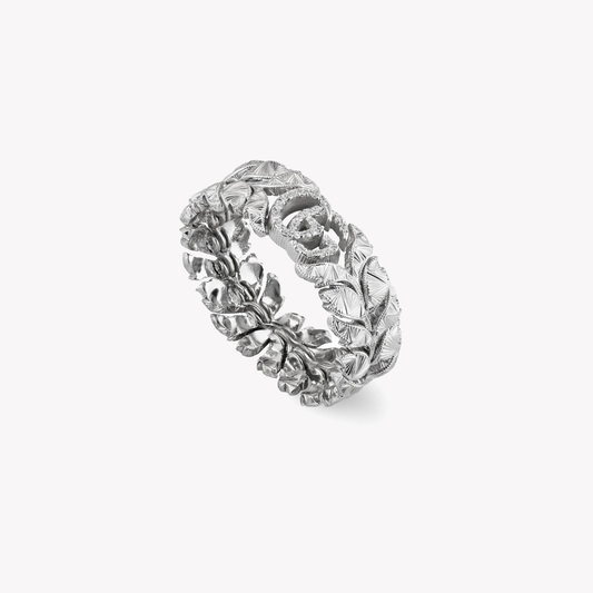 Flora Anello 7.5mm GG Pave WGD & DIA Gucci YBC702376001