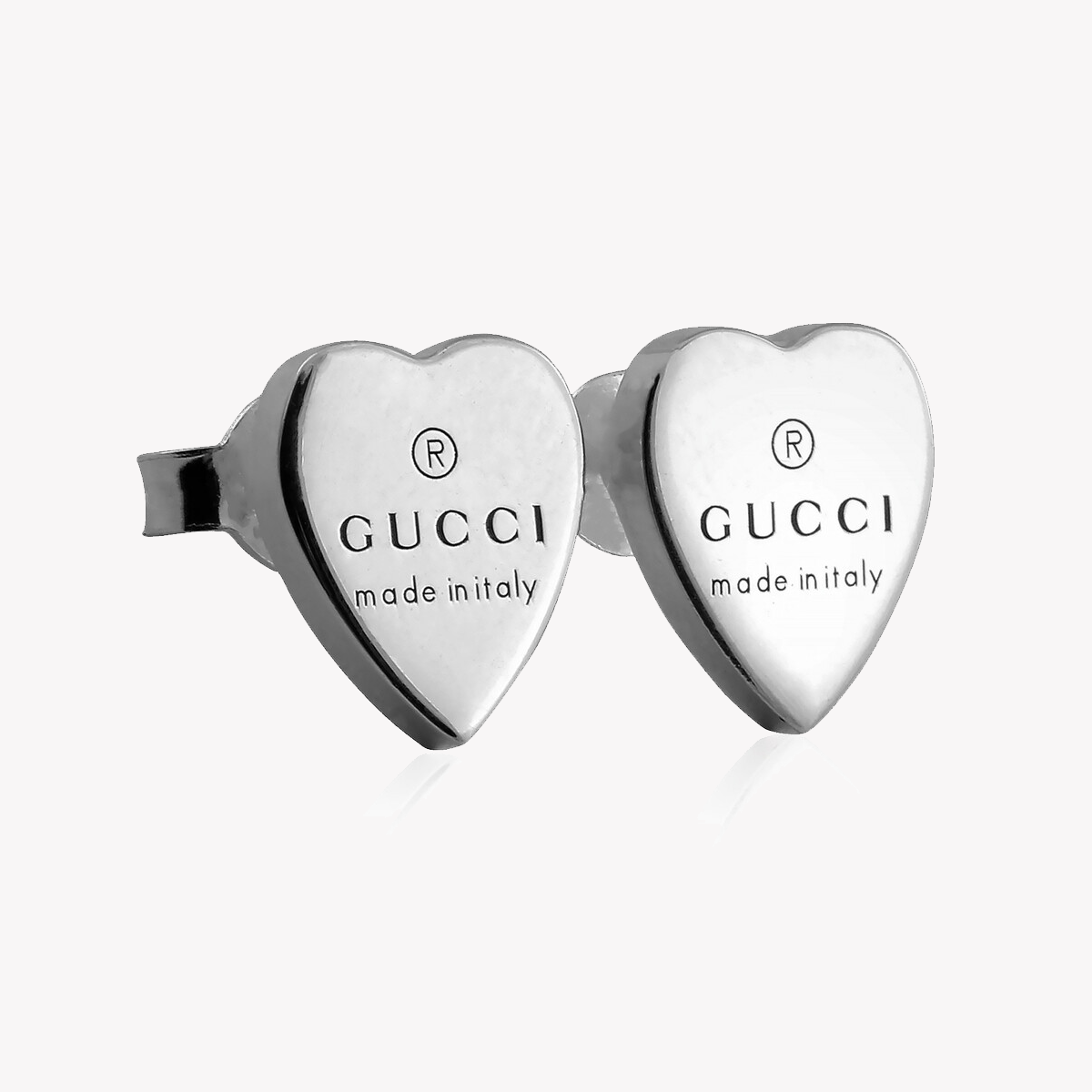 Heart Earrings with Gucci Trademark in Sterling Silver | YBD223990001
