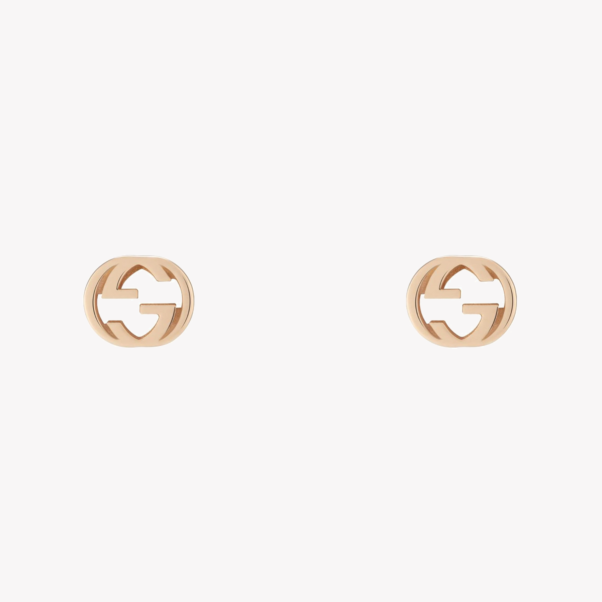 Gucci Interlocking 18K Rose Gold Stud Earrings | YBD748543001