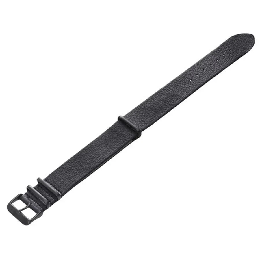 Zink Men's Leather Watch Band - Black | Znb002bb