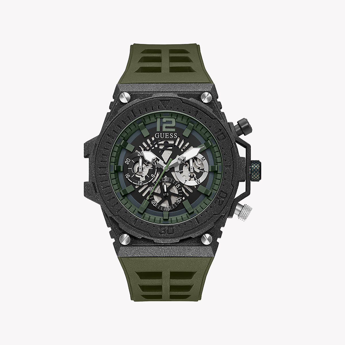 GUESS GW0325G2 BOLD ADVENTURER - MEN'S SILVER STAINLESS STEEL WATCH WITH MULTICOLOR DIAL