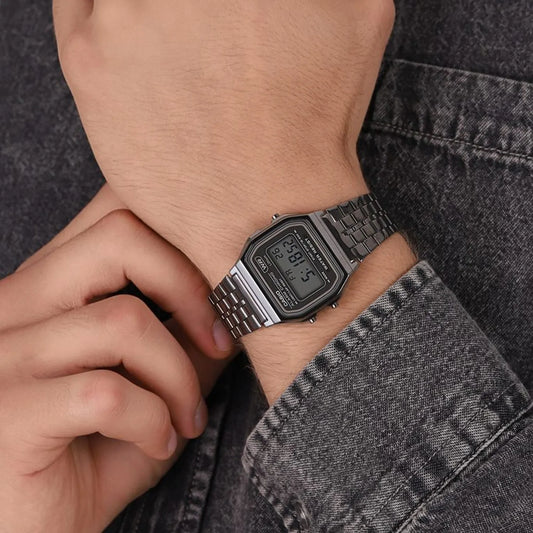 CASIO A158WETB-1AEF TIMELESS ELEGANCE - UNISEX MULTIFUNCTION WRISTWATCH WITH METAL STRAP-i-Watch-2