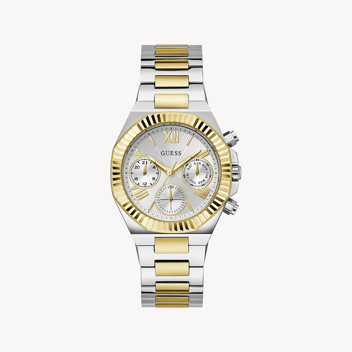 GUESS GW0769L3 CHIC TIMEPIECE - ELEGANT GOLD/SILVER STAINLESS STEEL WATCH FOR THE MODERN WOMAN