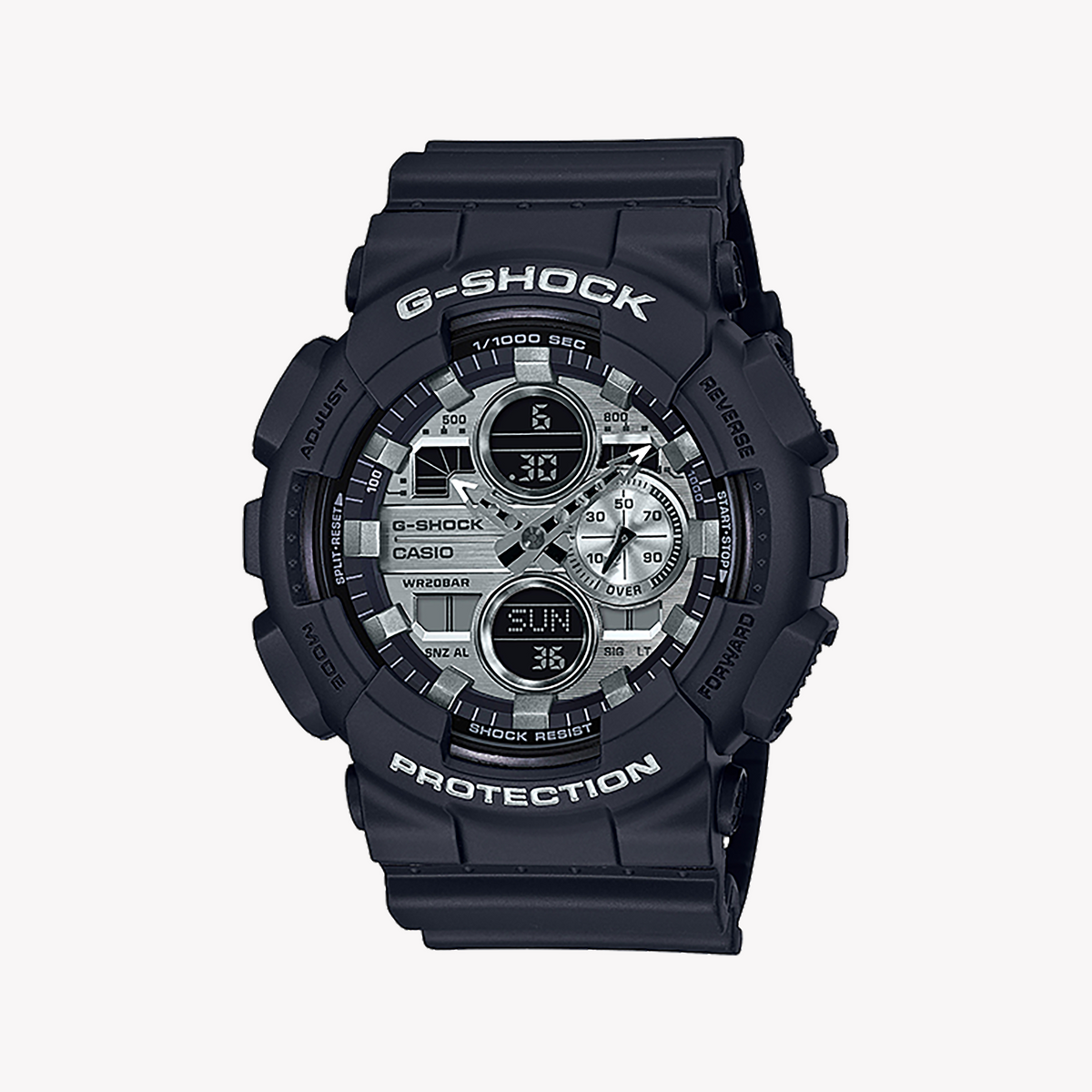 CASIO G-SHOCK GA-140GM-1A1DR - BOLD ADVENTURER MEN'S WATCH IN MATTE BLACK RESIN