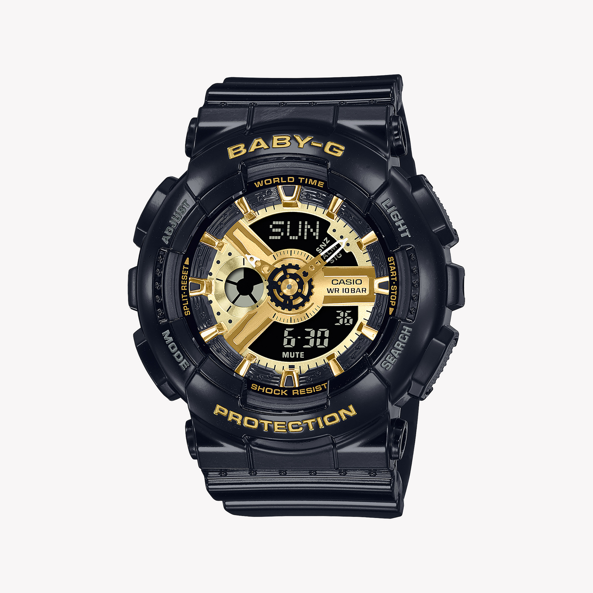 BABY-G BA-110X-1ADR - SPORTY CHIC IN BLACK RESIN FOR ACTIVE WOMEN
