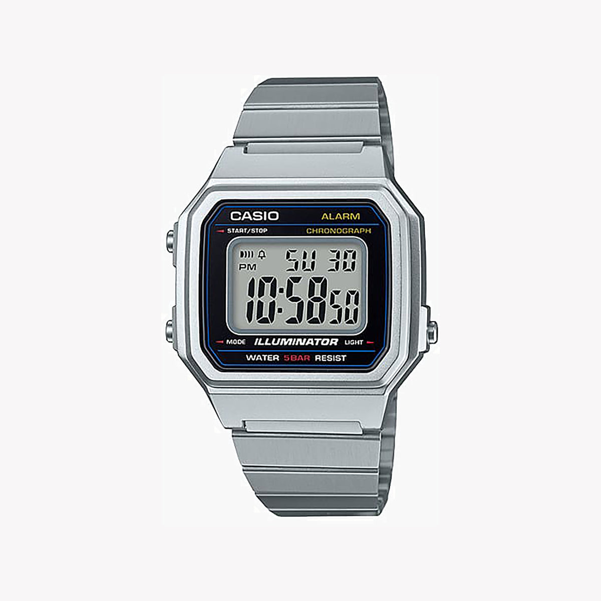 CASIO B650WD-1ADF SPORTY ELEGANCE - DURABLE DIGITAL WATCH WITH STAINLESS STEEL BAND & LED LIGHT
