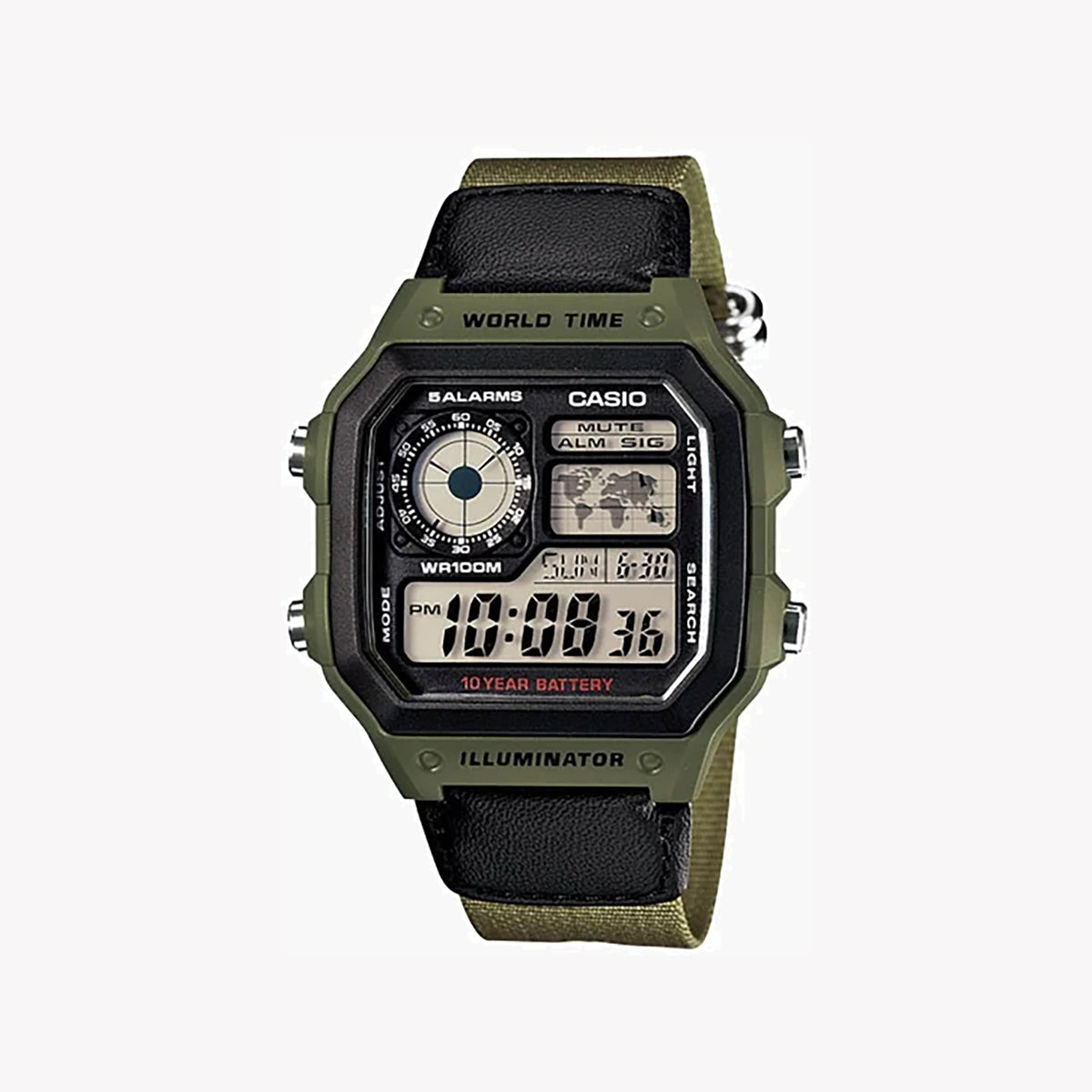 CASIO AE-1200WHB-3BVDF MODERN ADVENTURER - MEN'S MULTIFUNCTIONAL WRISTWATCH WITH RESIN CASE AND FABRIC STRAP