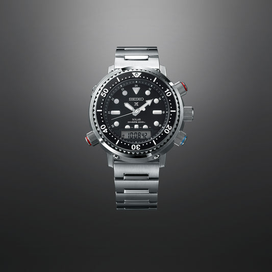 SEIKO PROSPEX SNJ033P1 Men's Solar Watch, 20 ATM, Black Dial-i-Watch-2