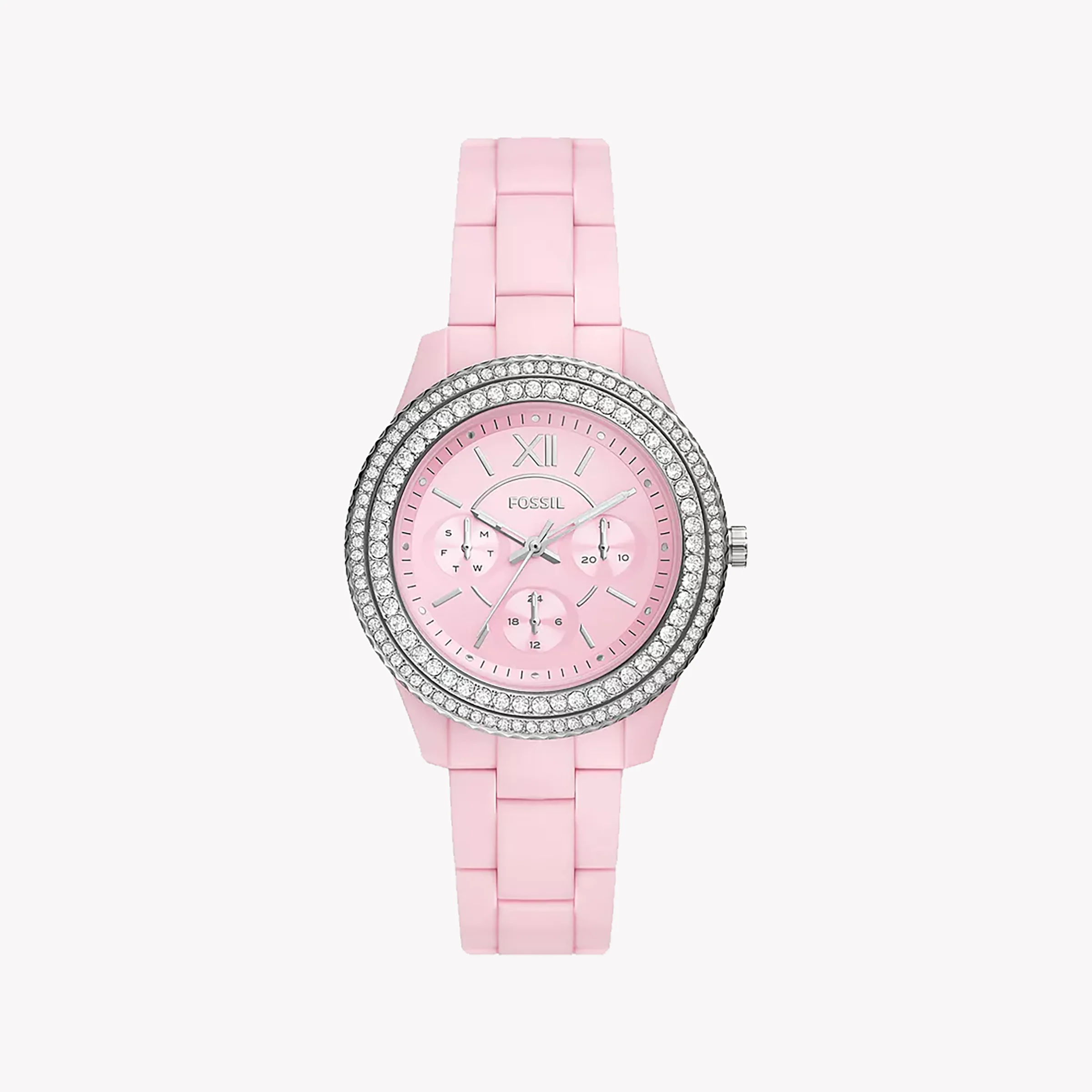 Fossil Women's Pink Resin Watch, Quartz Movement Es5153 – i-Watch