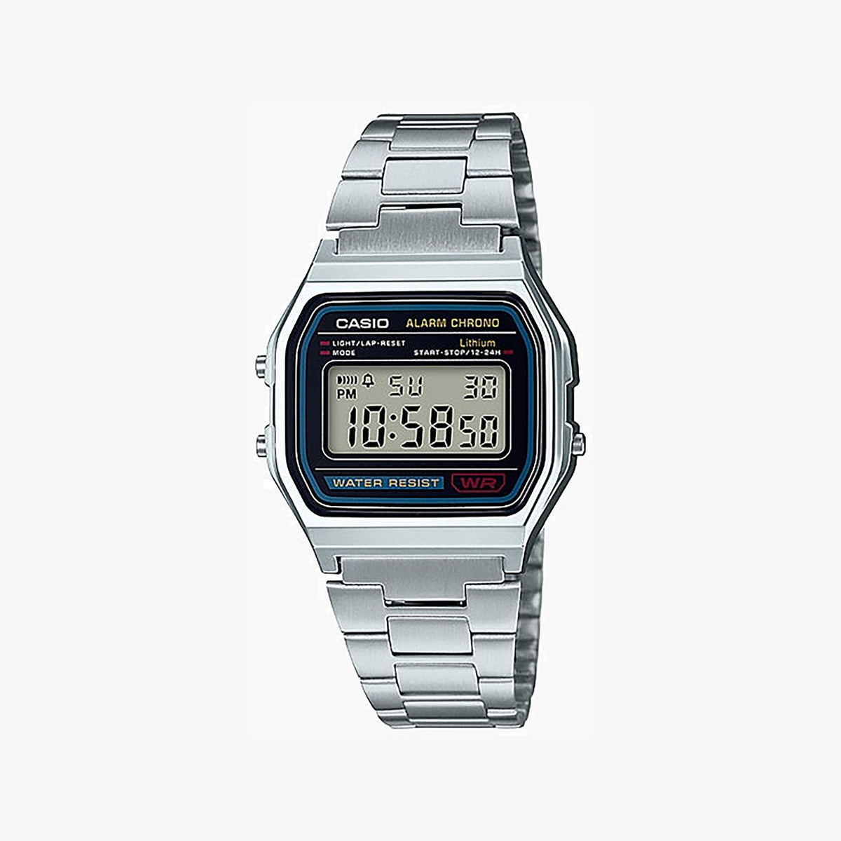 CASIO A158WA-1DF ADVENTURE TIME - STYLISH DIGITAL WATCH WITH SLEEK SILVER FINISH