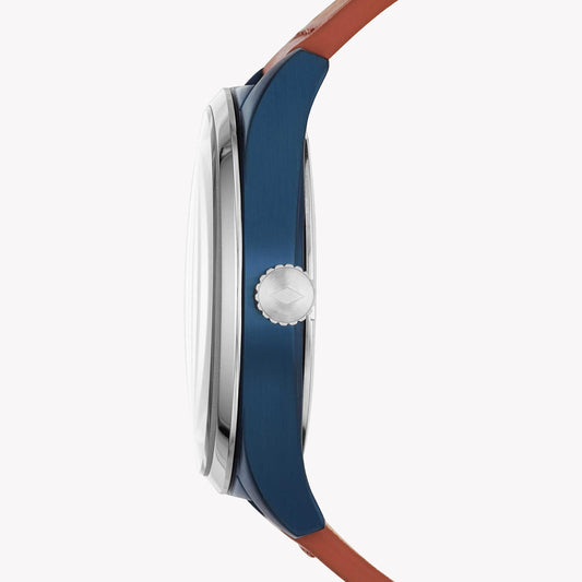 FOSSIL FS5422 BROWN STAINLESS STEEL - MODERN MEN'S TIMEPIECE WITH BLUE LEATHER BAND-i-Watch-2