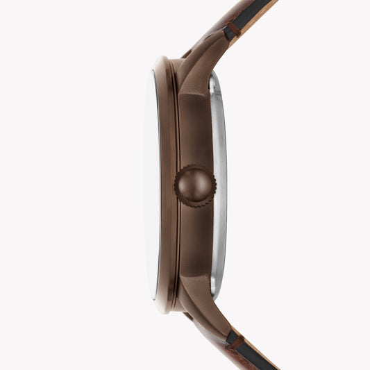 FOSSIL ME3225 TIMELESS ELEGANCE - CLASSIC AUTOMATIC MEN'S WATCH in Bronze & Brown Leather-i-Watch-2