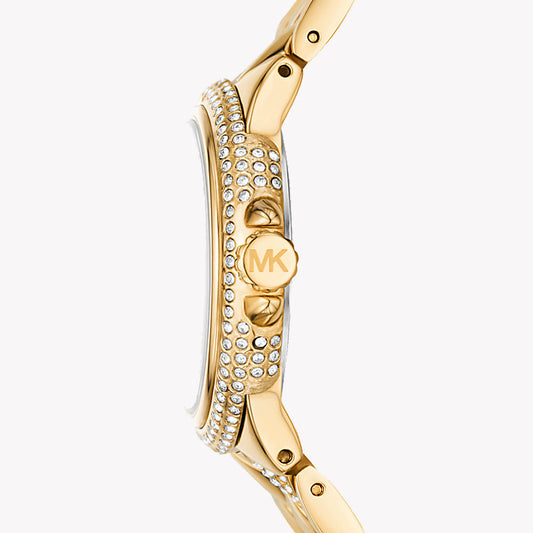 MICHAEL KORS MK4801 RADIANT ELEGANCE - GOLD STAINLESS STEEL WOMEN'S WATCH with White Dial and Precision Movement-i-Watch-2