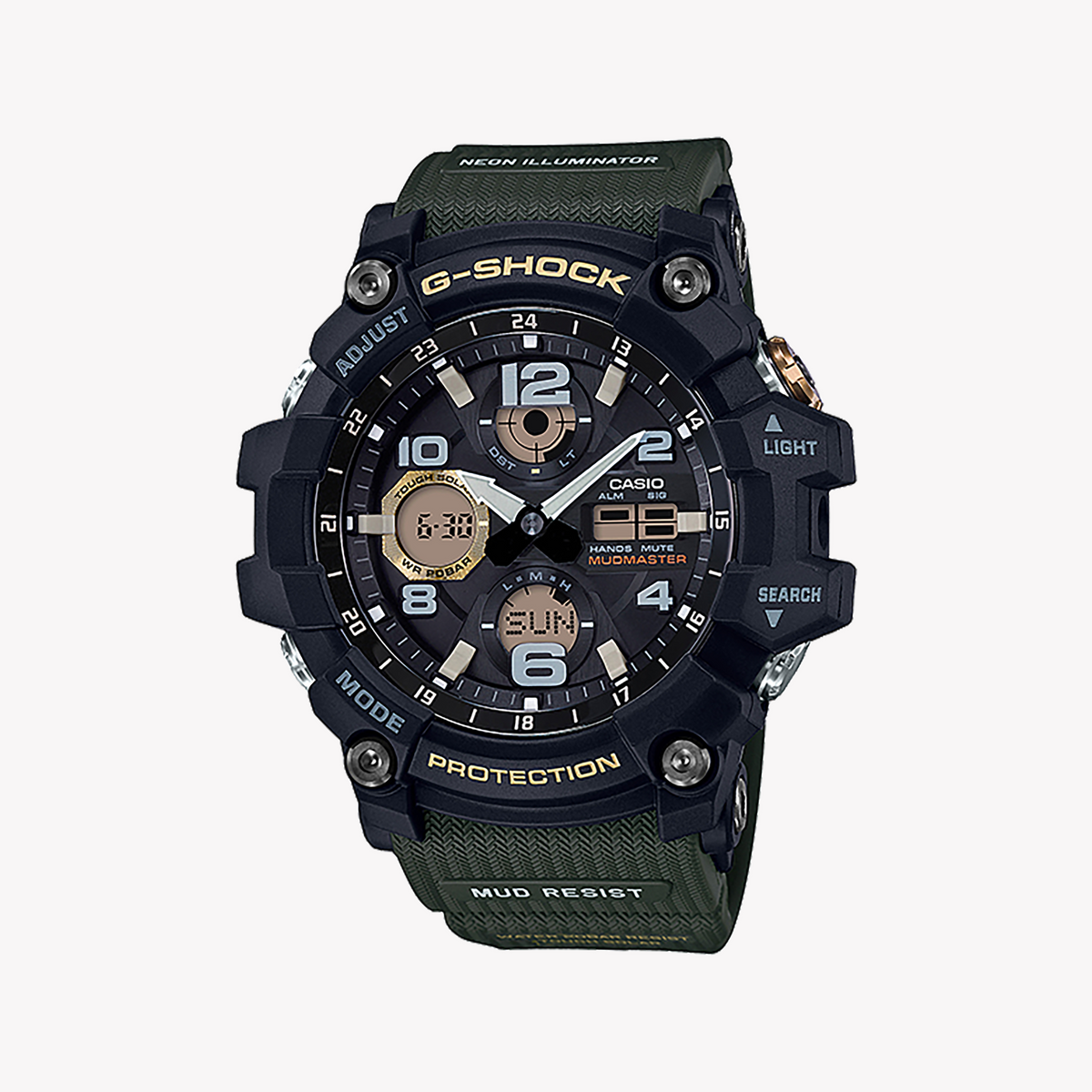 CASIO G-SHOCK GSG-100-1A3DR - UNYIELDING ADVENTURER MEN'S WATCH with BLACK STAINLESS STEEL and RESIN BAND
