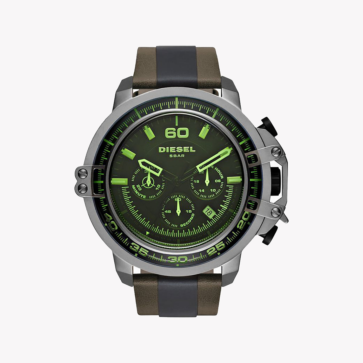 DIESEL DZ4407 BOLD TIMEPIECE - STRIKING GREEN DIAL & LEATHER BAND FOR MEN