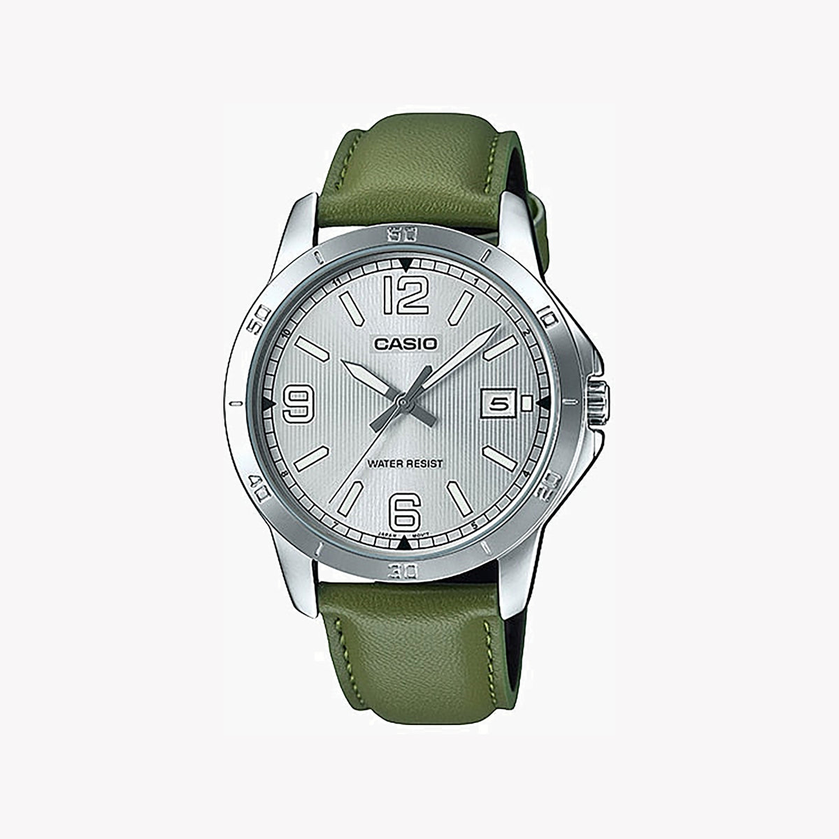 CASIO MTP-V004L-3BUDF - ADVENTURE-READY MEN'S WATCH WITH ELEGANT GREEN LEATHER BAND