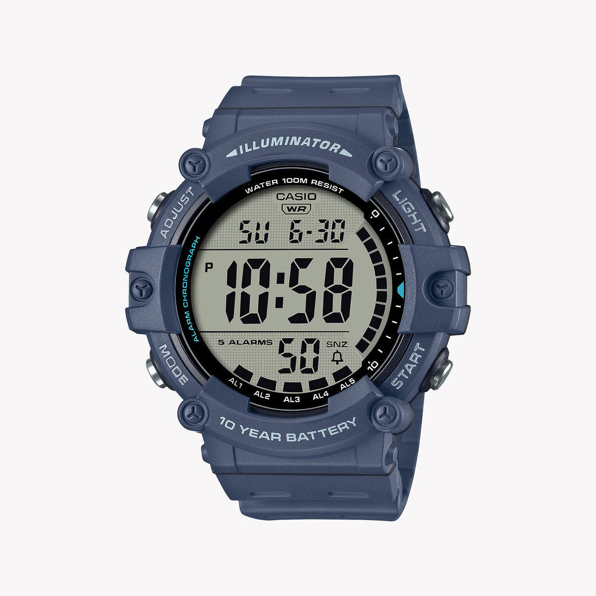 CASIO AE-1500WH-2AVDF SPORTY CONFIDENCE - MEN'S DIGITAL WATCH WITH BLUE RESIN BAND