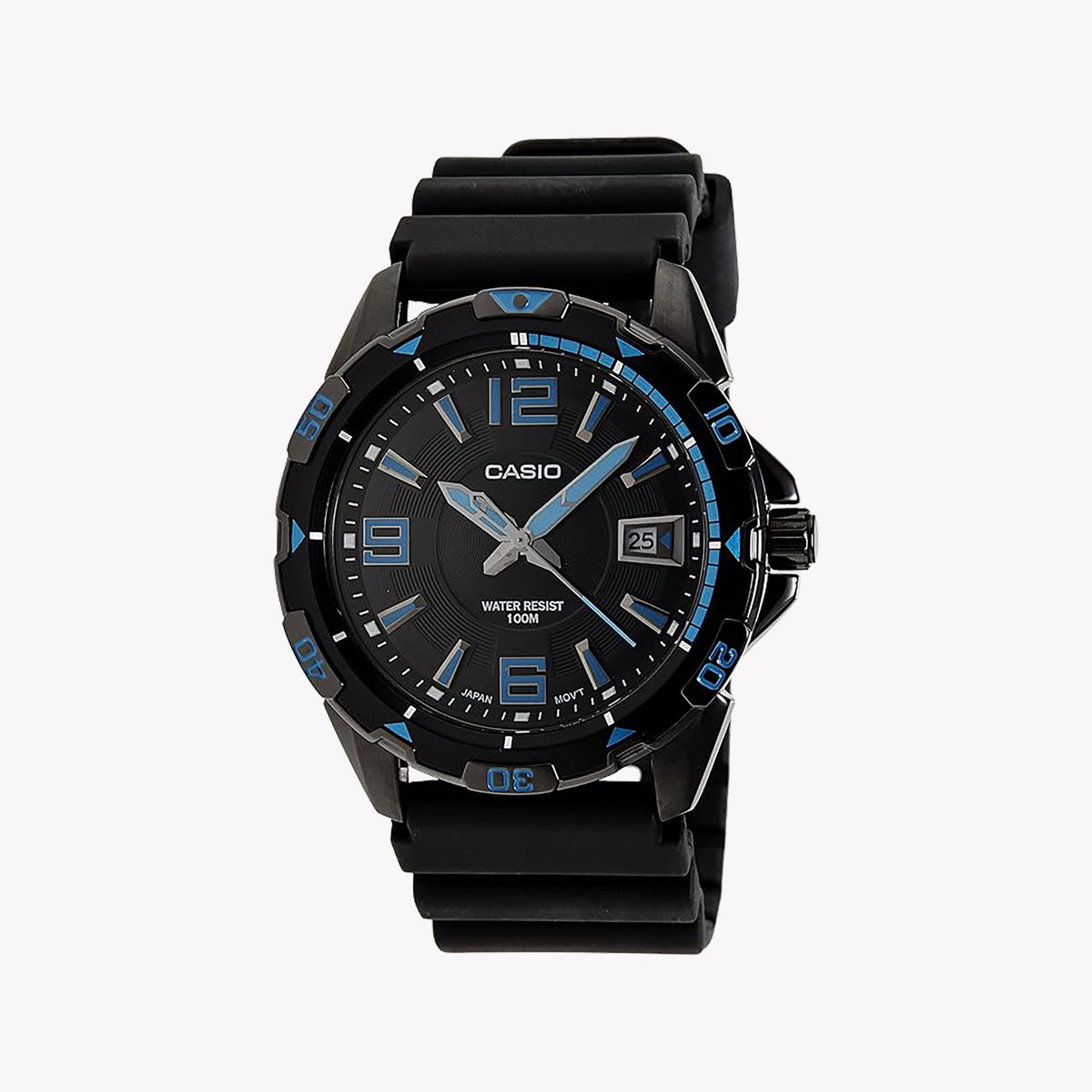 MTD-1065B-1A1 - TIMELESS ADVENTURER: MEN'S ELEGANT BLACK IP WATCH WITH WATER RESISTANCE & QUARTZ MOVEMENT