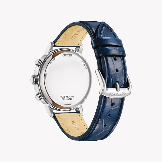 CITIZEN CA7069-16A MODERN CLASSIC - ECO-DRIVE MEN'S WATCH with Blue Leather Band & White Dial-i-Watch-2