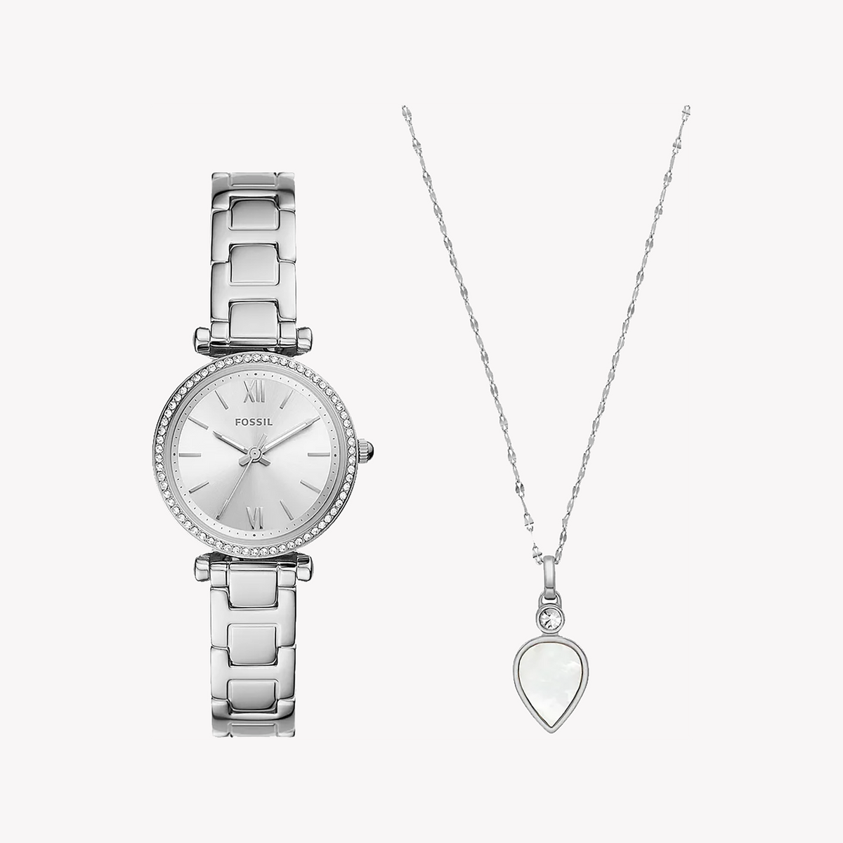 FOSSIL ES5250SET ELEGANT SILVER CHARM - TIMELESS WOMEN'S WATCH WITH STAINLESS STEEL BRACELET