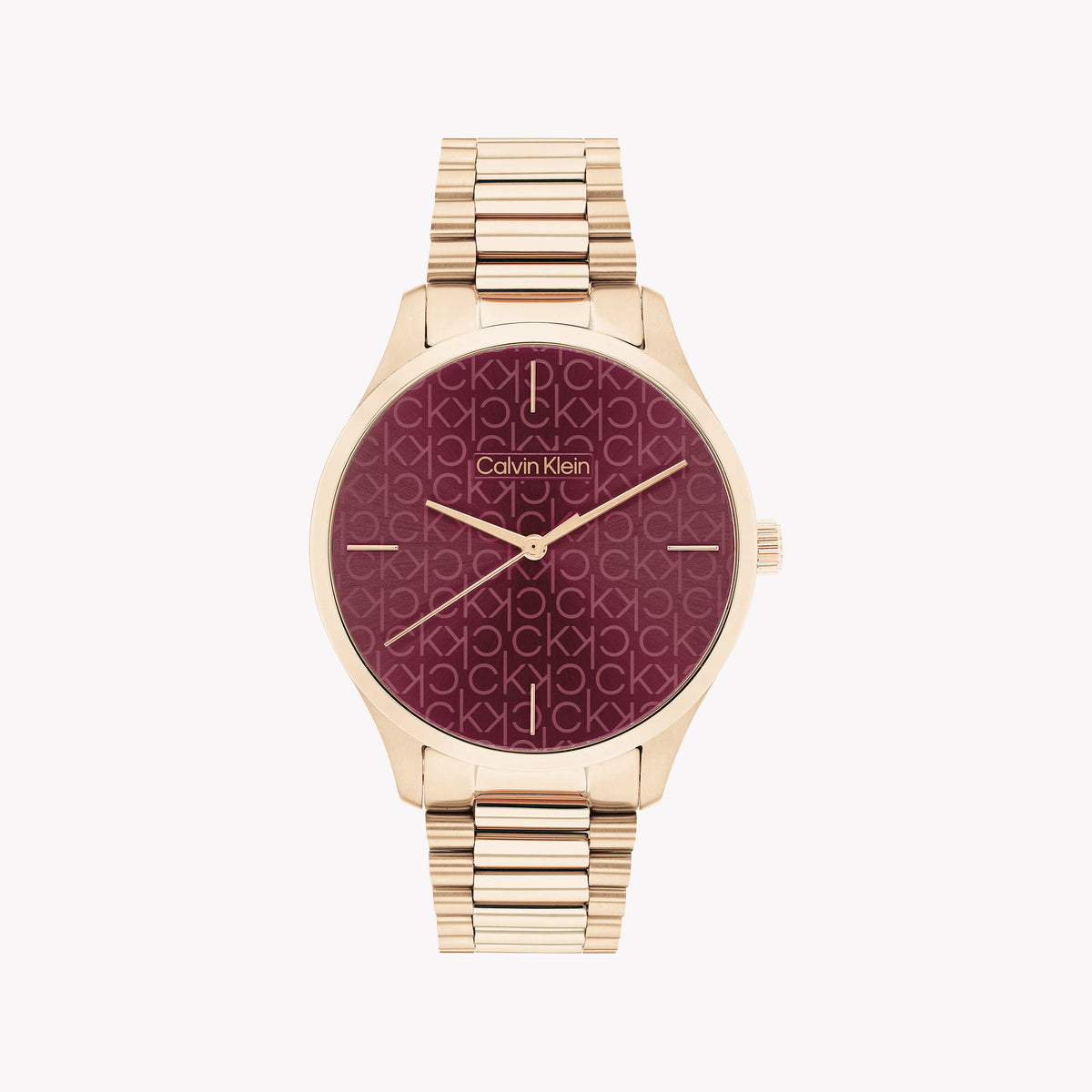 CK CALVIN KLEIN NEW COLLECTION - BOLD RED DIAL GOLD STAINLESS STEEL WOMEN'S WATCH