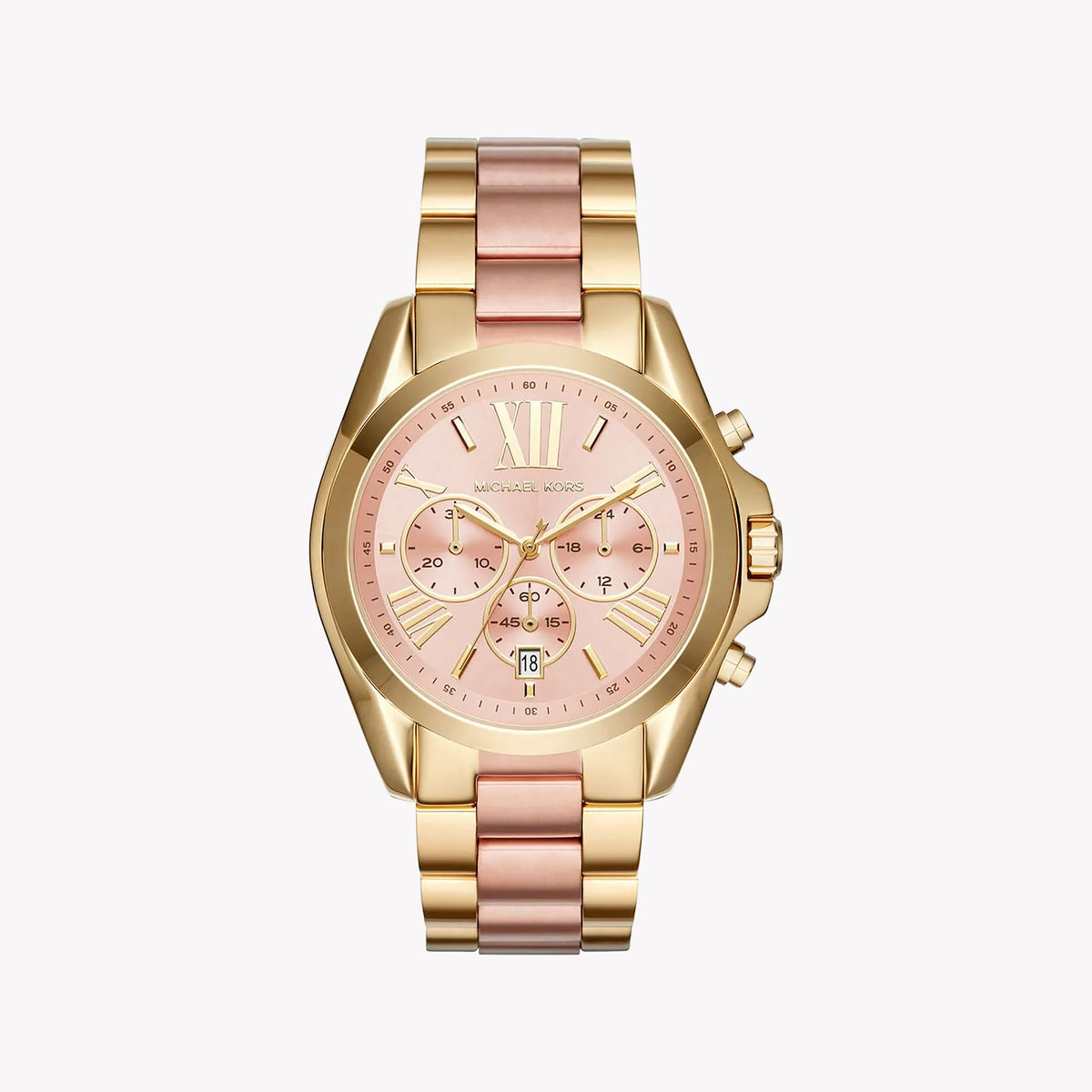 MICHAEL KORS MK6359 ELEGANT TIMEPIECE - CHIC GOLD & ROSE GOLD WOMEN'S WATCH WITH PINK DIAL
