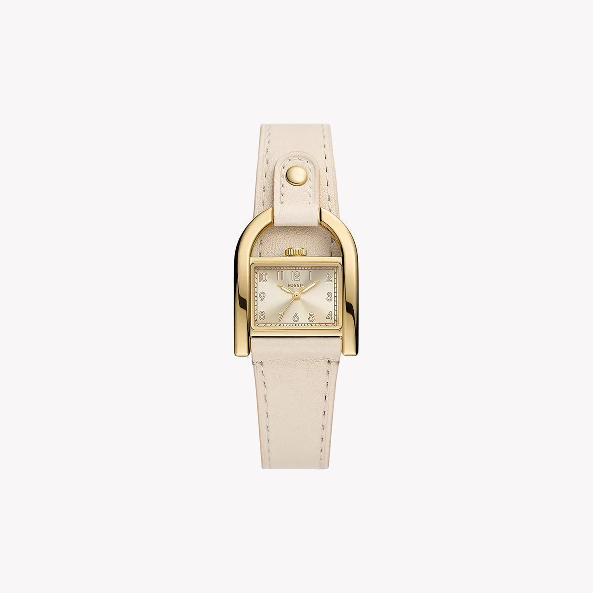 FOSSIL ES5280 ELEGANTLY MODERN - WOMEN'S GOLD DIAL STAINLESS STEEL WATCH WITH NUDE LEATHER STRAP