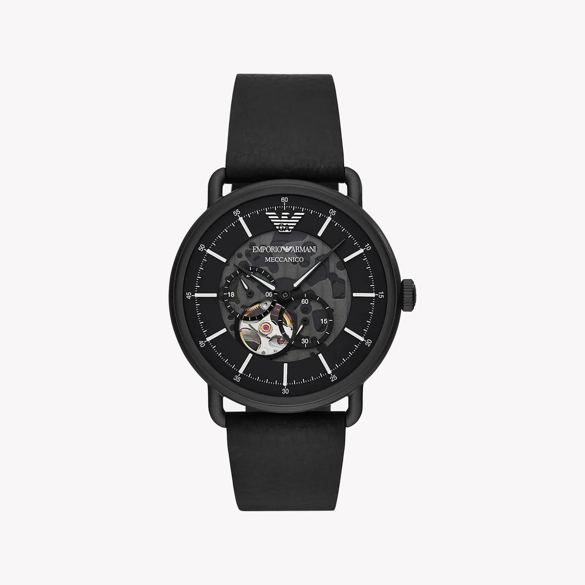 EMPORIO ARMANI AR60028 BLACK ELEGANCE - Men's Sophisticated Timepiece with Leather Band