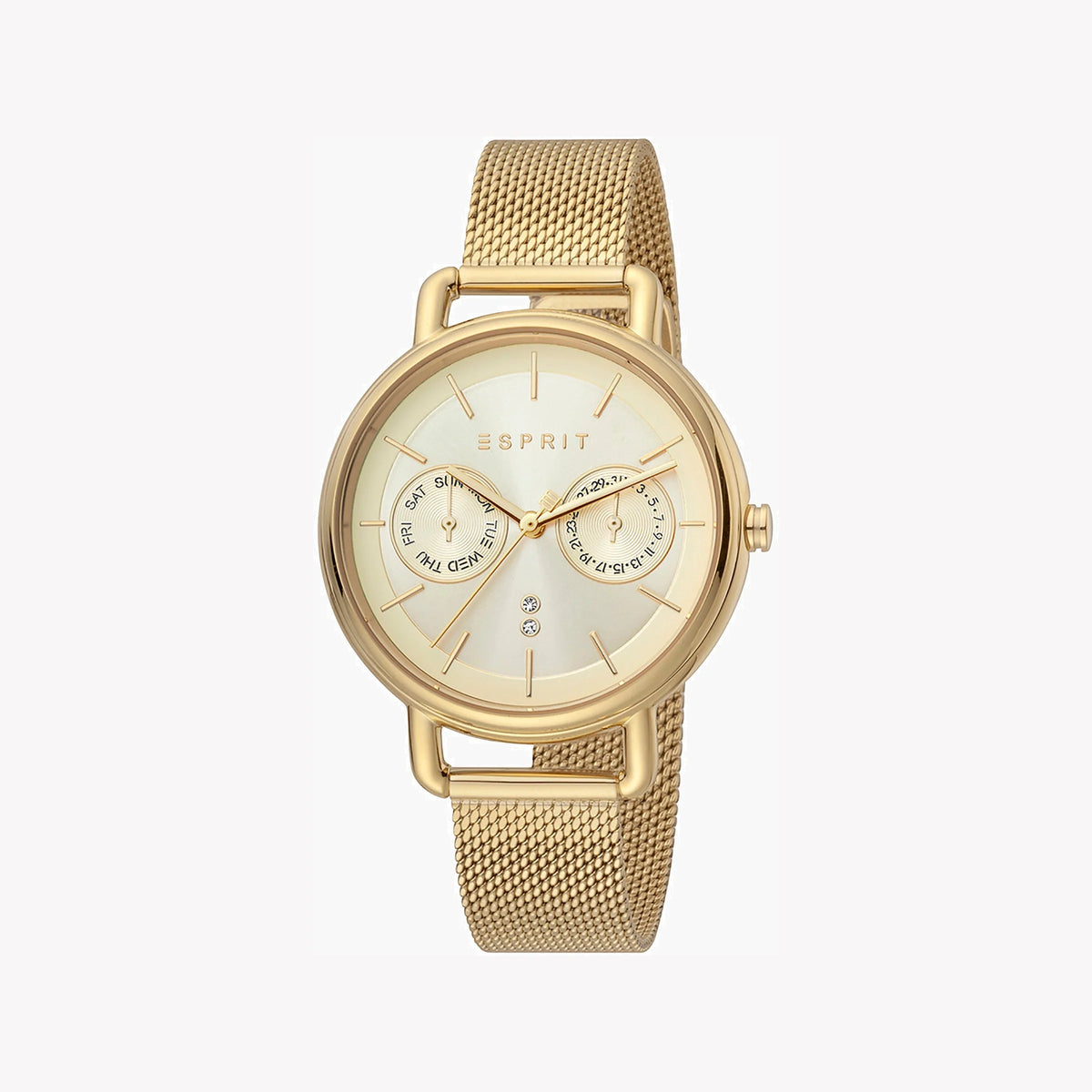 ESPRIT Women's Watch with Gold Stainless Steel Case and Gold Stainless Steel Band