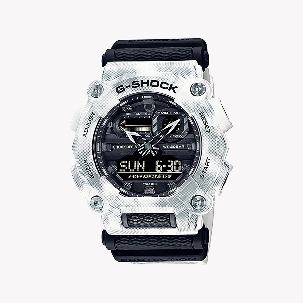 CASIO G-SHOCK GA-900GC-7ADR - ADVENTURE-READY ELEGANCE Men's Watch with Silver Case & Black Band