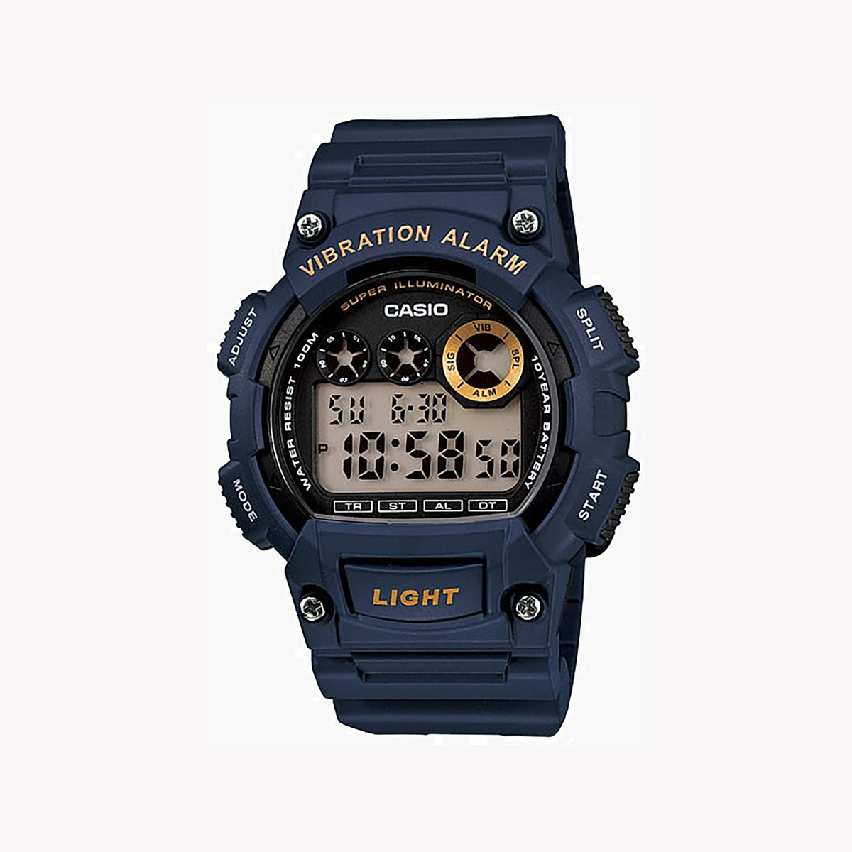 CASIO W-735H-2AVDF ADVENTURE TIME - MEN'S ROBUST OUTDOOR WATCH WITH BLUE RESIN BAND AND DIGITAL DIAL
