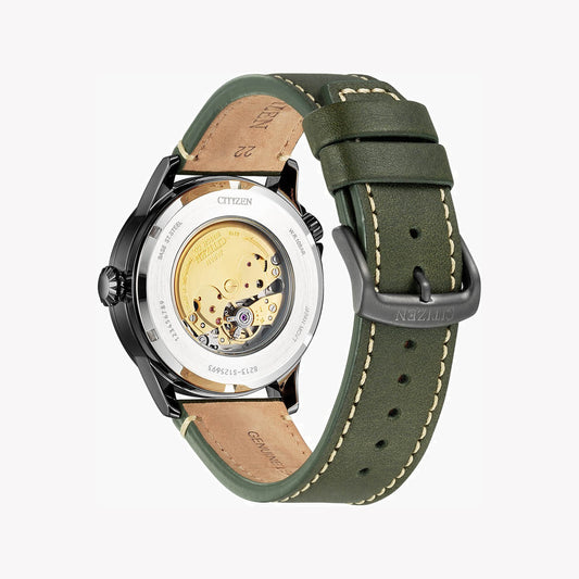 CITIZEN NJ0147-18X BOLD ELEGANCE - AUTOMATIC TIMEPIECE WITH OLIVE LEATHER BAND-i-Watch-2