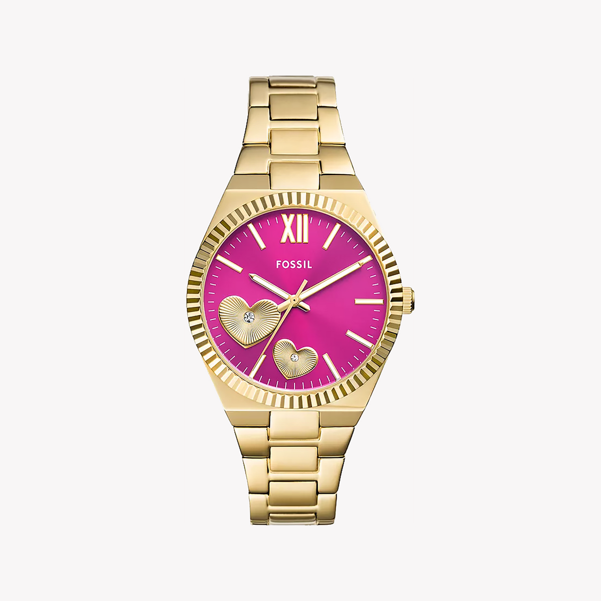 FOSSIL ES5325 ELEGANT GLAMOUR - RADIANT GOLD & PINK DIAL TIMEPIECE FOR MODERN WOMEN