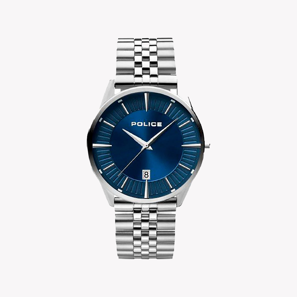 POLICE P15305JS03M - ELEGANTLY RUGGED MEN'S WATCH WITH BLUE DIAL & SILVER STAINLESS STEEL BAND