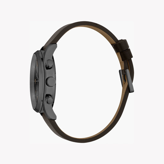 ESPRIT MEN'S CLASSIC TIMEPIECE - BROWN LEATHER BAND & BLACK DIAL - STYLISH & DURABLE-i-Watch-2