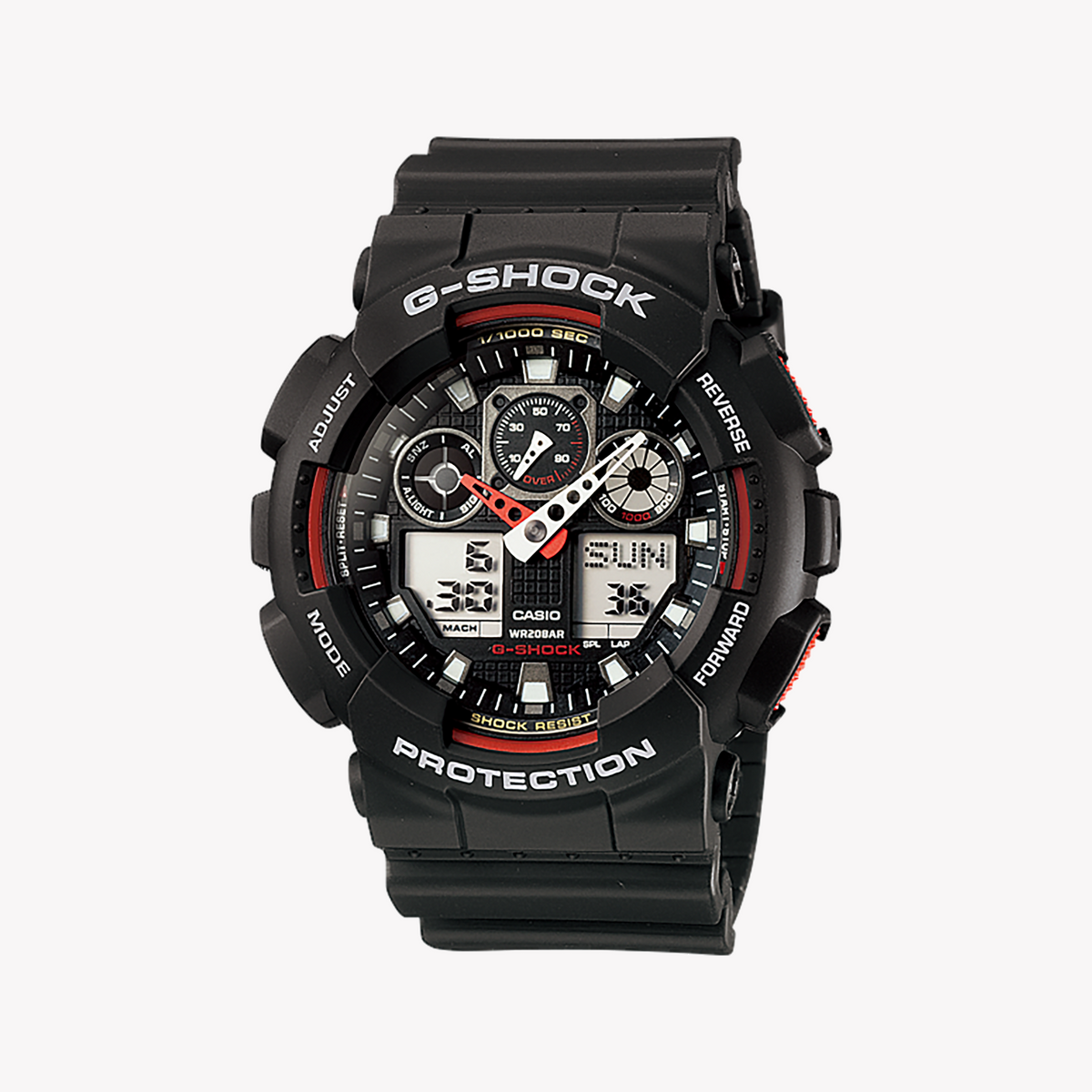 CASIO G-SHOCK GA-100-1A4 UNYIELDING STYLE - ADVENTURE-READY MEN'S WATCH WITH BLACK RESIN BAND