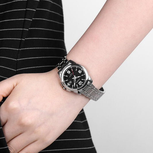 CASIO LTP-1314D-1AVDF - ELEGANT ADVENTURE UNISEX WATCH with silver stainless steel band and bold black dial-i-Watch-2