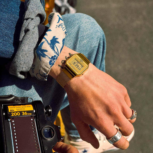 CASIO A700WMG-9ADF - SPORTY ELEGANCE UNLEASHED - Gold Stainless Steel Timepiece for Adventurers-i-Watch-2