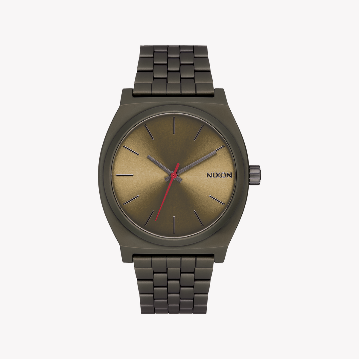 NIXON A045-5251 BOLD PRESENCE - MEN'S STAINLESS STEEL WATCH WITH OLIVE DIAL & DARK GREY FINISH