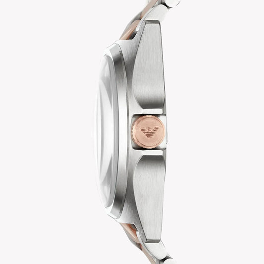 EMPORIO ARMANI AR11256 - ELEGANT TIMEPIECE FOR MODERN MEN: STYLISH SILVER & ROSE GOLD WATCH-i-Watch-2