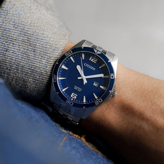 CITIZEN BI5058-52L BLUE DIAL - MODERN MEN'S STAINLESS STEEL WATCH WITH QUARTZ PRECISION-i-Watch-2