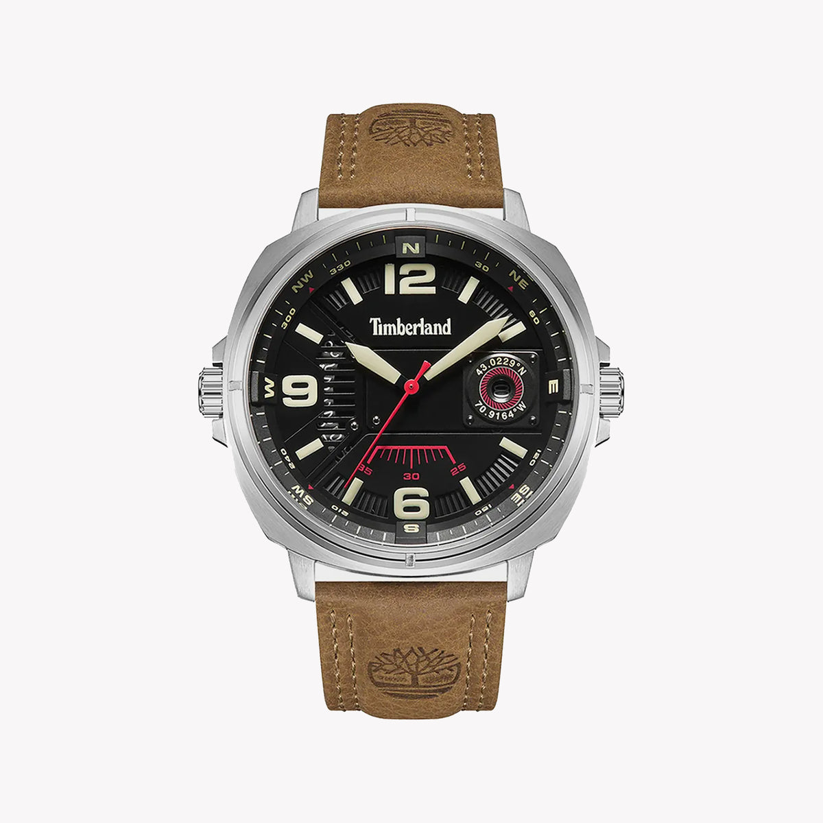 TIMBERLAND TDWGB2201402 - RUGGED EXPLORER MEN'S WATCH WITH LEATHER BAND & BLACK DIAL