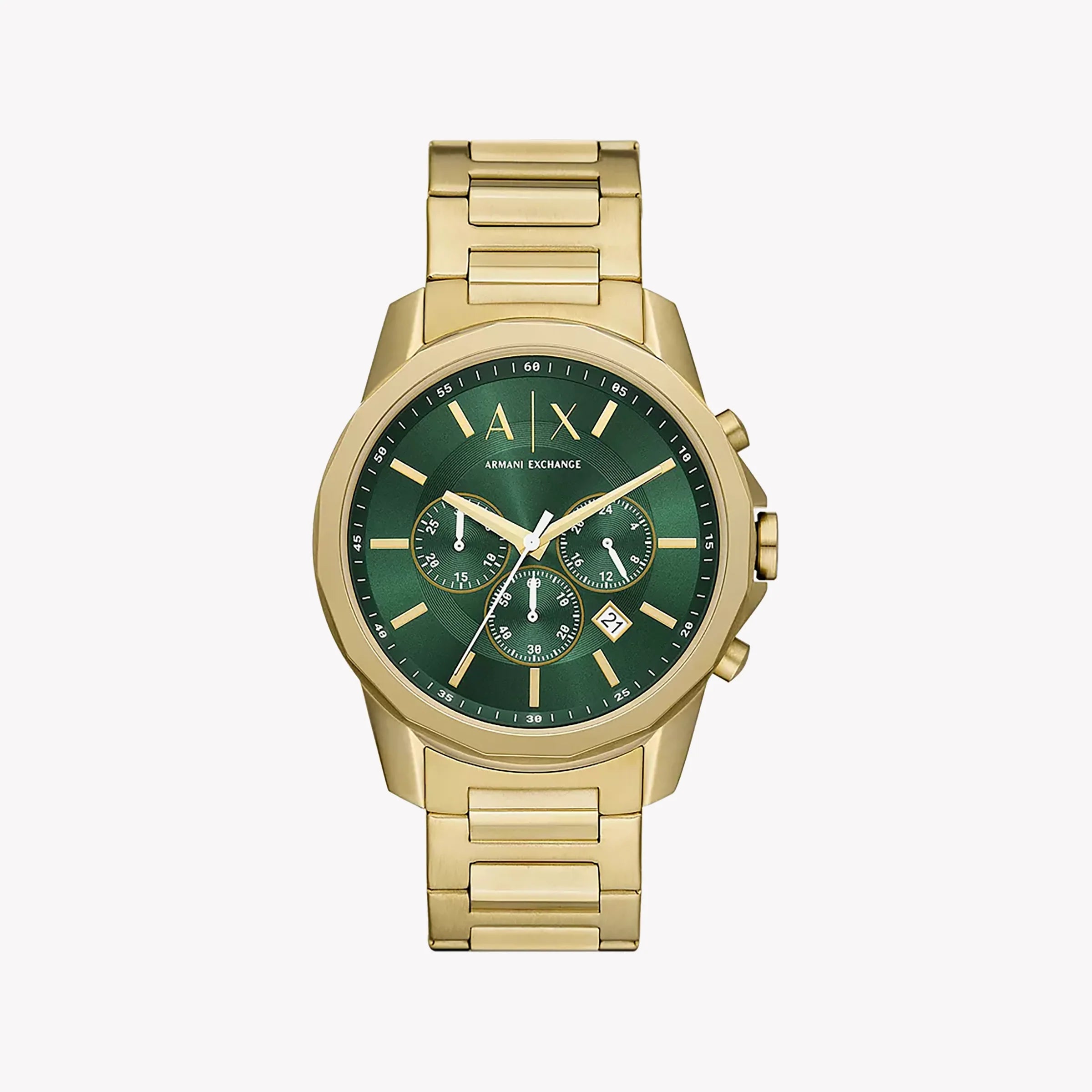Armani Exchange Men's Gold Watch, Green Dial Ax1746