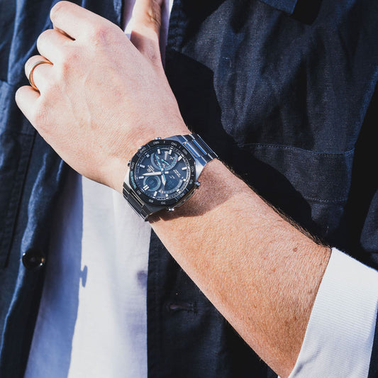 CASIO ECB-950DB-1AEF - TIMELESS ELEGANCE MEN'S SOLAR POWERED STAINLESS STEEL WATCH-i-Watch-2